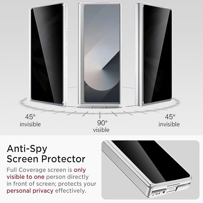 Miimall for Z Fold 6 Case with Privacy Screen Protector, Built-in Adjustable - Image 3