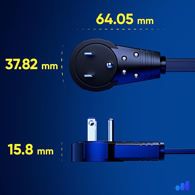 Maximm Cable 8 Ft 360° Rotating Flat Plug Extension Cord, 16/3 AWG Multi 3 - Image 4