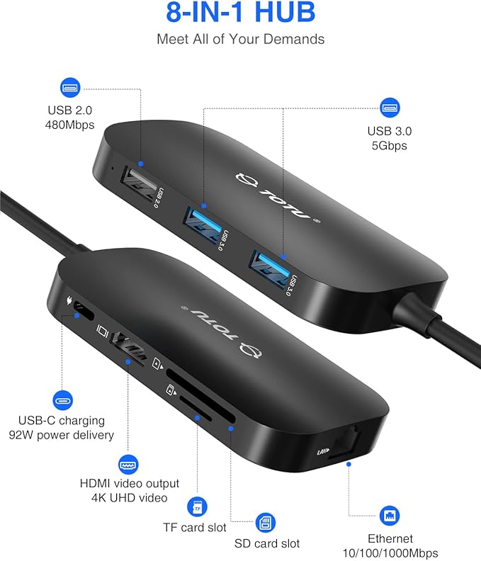 USB C Hub, 9-in-1 Type C Hub - Image 4