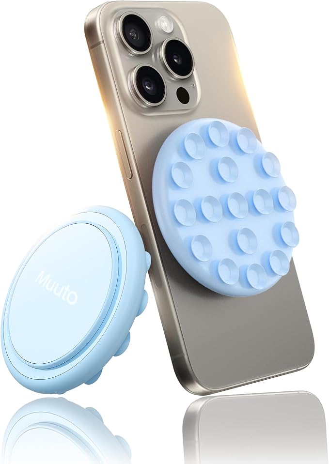 Muuto Silicone Suction Phone Case Mount, Octo Cup Buddy Sticky Phone Grip by Muuto