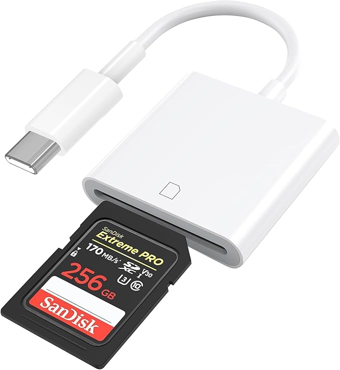 iPhone 16 SD Card Reader, esbeecables USB C to SD Card Reader Trail Camera by esbeecables