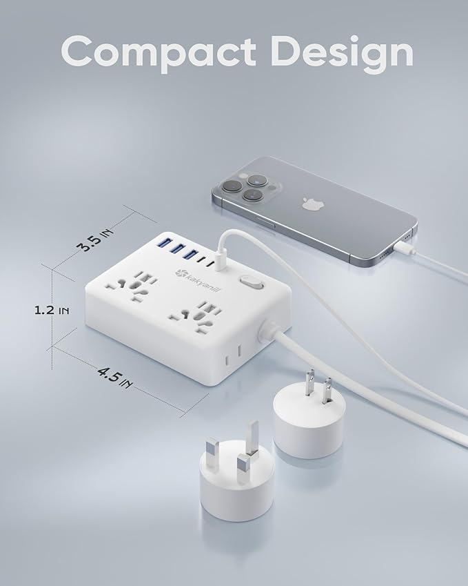 Universal Travel Adapter, Kakyanill European Travel Plug Adapter, EU/UK/AU/Plug - Image 6