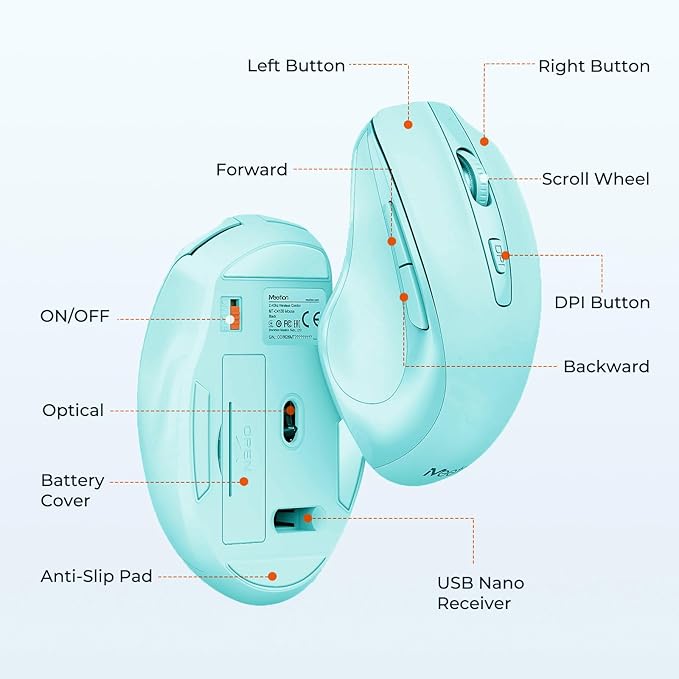MEETION Wireless Keyboard and Mouse, Full-Sized Cordless Keyboard - Image 5