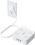 TESSAN Flat Plug Extension Cord, 5 Ft Surge Protector Power Strip by TESSAN