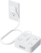 TESSAN Flat Plug Extension Cord, 5 Ft Surge Protector Power Strip by TESSAN