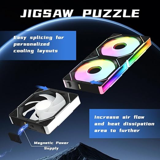 Jungle Leopard Interstellar V1 120mm PC Reverse Blade Case Fan, Infinity Mirror - Image 6