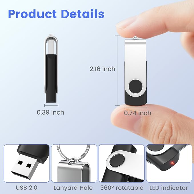 ABLAZE 2GB USB Flash Drive 100 Pack, USB 2.0 Thumb Drives Bulk Memory Sticks - Image 5