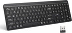 TECKNET Bluetooth Keyboard Rechargeable, 2.4G Wireless Keyboard, Full-Size by Tecknet
