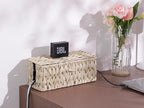 Cable Management Box, Boho Decorative Handwoven 2 Open Slots Cord Organizer - Image 2