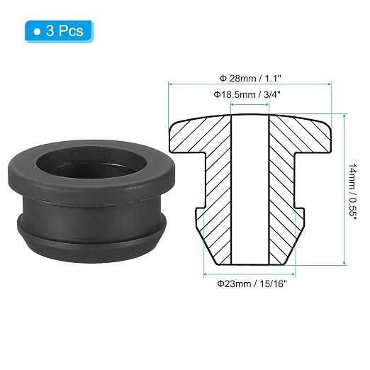 PATIKIL 23mm / 15/16 Inch Drill Hole, 3/4 Inch ID Rubber Grommets - Image 2