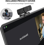 AUSDOM AF640 1080P Webcam with Microphone, 90°FOV USB PC Camera Webcam with - Image 7
