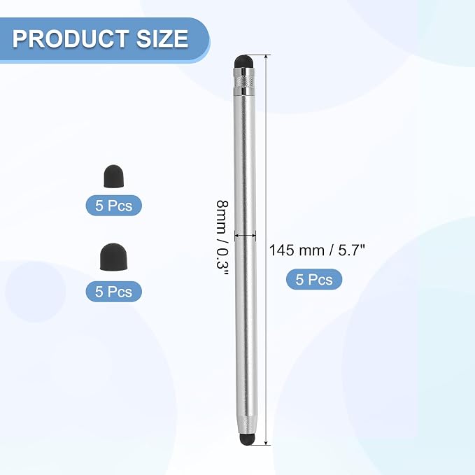 PATIKIL 5 Pcs Stylus Pens for Touch Screens, 2 in 1 High Sensitivity Universal - Image 2