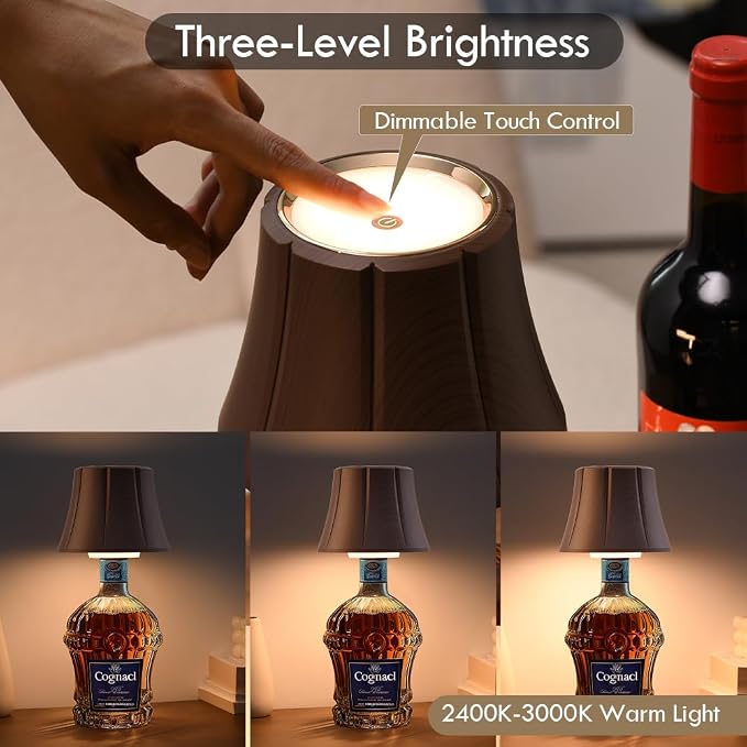 WILIT Wireless Bottle Lamp for Liquor Bottles, 3-Level Brightness Cordless Lamp - Image 4