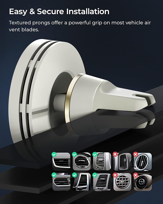 iOttie Velox Mini MagSafe Compatible Air Vent Car Mount in Astral Gray - Image 4