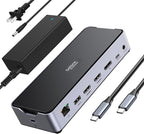 USB C Docking Station 3 Monitors Laptop Dock Dual Monitor by SeloreS-Global
