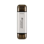 Transcend 512GB USB C External SSD, USB 3.2 Gen 2 Flash Drive, 2-in-1 Memory by Transcend