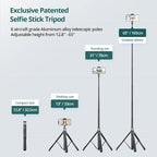 ATUMTEK 65" Selfie Stick Tripod, All in One Extendable Phone Tripod Stand - Image 3