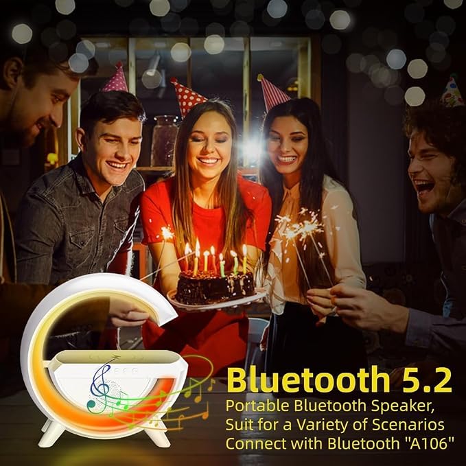 Table Lamp with Bluetooth Speaker, G Bedside Lamp with 15W Wireless Charger - Image 9