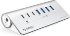 ORICO 7 Port USB Hub 10Gbps, Aluminum USB 3.2 Gen 2 Hub, 6 USB 3.2 Data Ports by PioneerDataSolutionPowerYourFuture