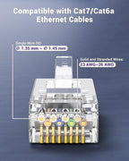 VCE 30-Pack RJ45 Connectors CAT7/CAT6A, Non-Pass-Thru Shielded Modular Plugs - Image 4