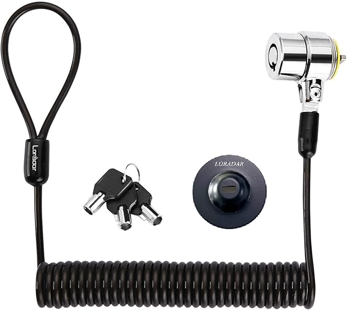 8Feet 3keys Security Retractable Cable Lock Portable Keyed Laptop Lock by LORADAR