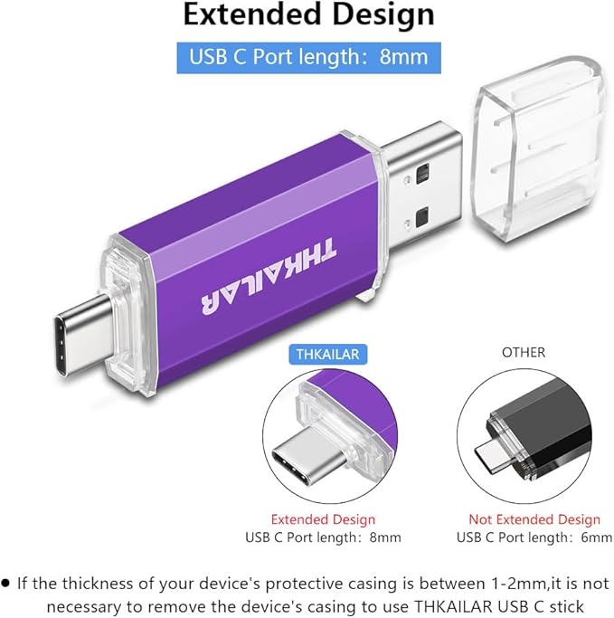 Thkailar 1TB USB C Flash Drive 3.1 USB A and Type C Ports, Thumb Drive - Image 7