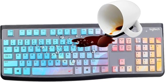 Silicone Keyboard Cover for Logitech K120 & MK120 Ergonomic Desktop USB Wired - Image 6