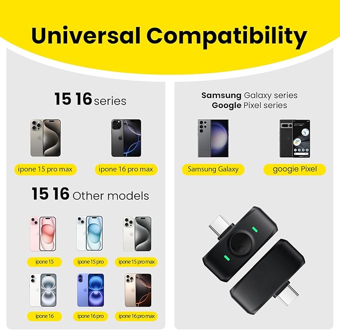 Wireless Lavalier Microphone for Type-C iPhone 15-16 iPad Andriod Series - Image 6