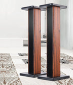 Wood Grain Speaker Stands 36 Inch Universal Floor Speaker Stand Pair Heavy Duty - Image 2
