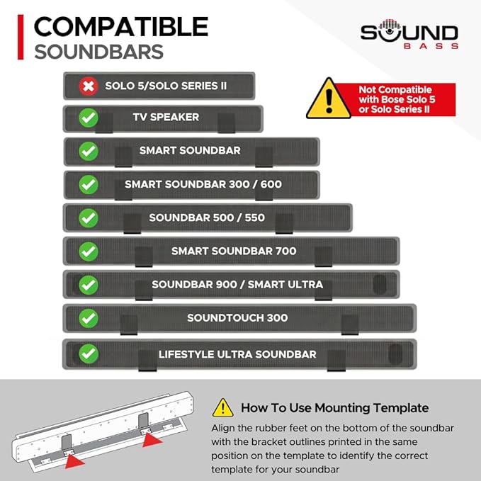 Sound Bass Soundbar Smart 300 500 550 600 700 900 Lifestyle Ultra Wall Mount - Image 3