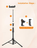 Phone Tripod, Portable Aluminum Cellphone Stand - Image 9