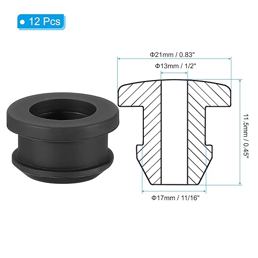 PATIKIL 17mm / 11/16 Inch Drill Hole, 1/2 Inch ID Rubber Grommets - Image 2