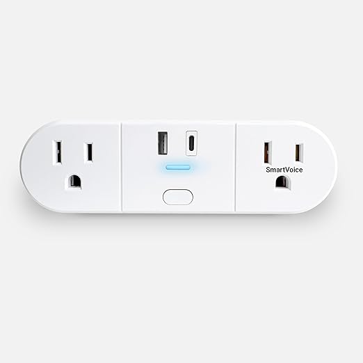 Emerson SmartVoice 4-in-1 Wall Plug, Voice Control Smart Outlet w/ 2 AC by Emerson
