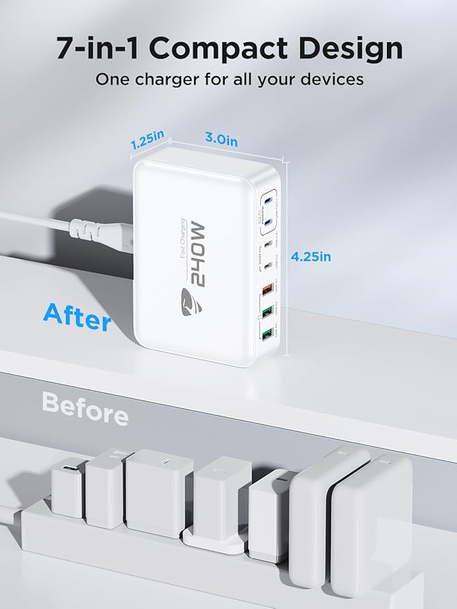 240W USB C Charging Station, 7-Port GaN USB C Charger Block, 100W Laptop USB C - Image 6