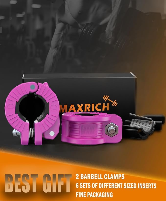 MAXRICH Barbell Clamp 1 inch Multiple Sizes & Adjustable Weight Clips - Image 7