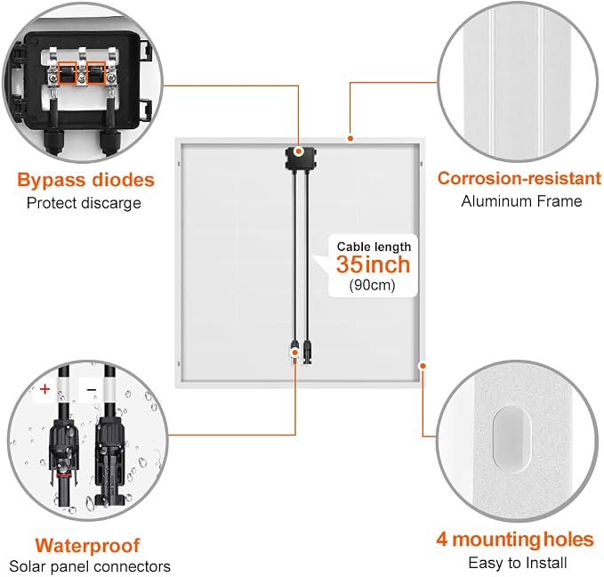 DOKIO 150W 18V Monocrystalline Solar Panel - Image 3
