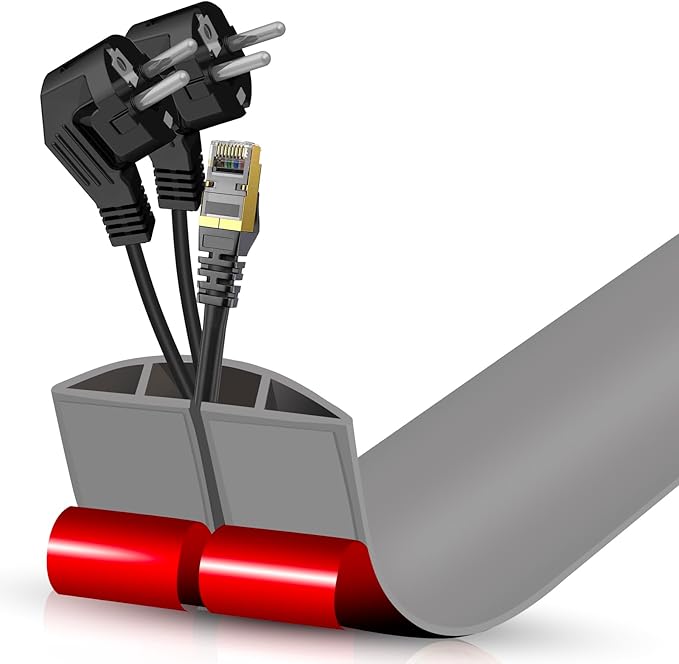 Floor Cord Cover Cavity 0.8"x0.37" Self Adhesive Cord Hider, 3.3FT Low Profile by DBHXXMB-HH