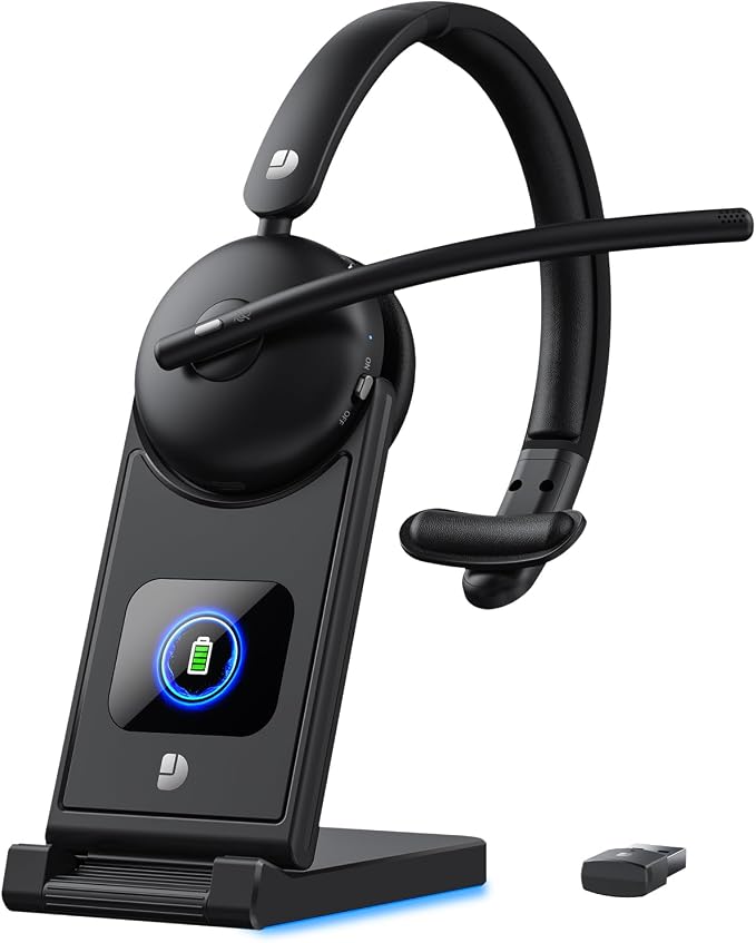 Wireless Headset with Mic for Work, Wireless Headset with Microphone, Smart by DYTOLEWirelessHeadset