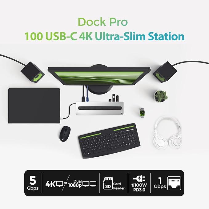 IOGEAR USB-C 8-Port Low Profile Docking Station - Image 2