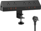 Desk Clamp Power Strip 65W Fast Charging Station, 4 PD USB-C, 5 Outlets by Jgstkcity