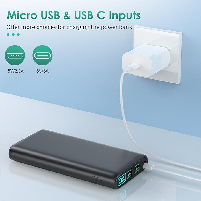 Portable Charger 38800mAh, LCD Display Power Bank, 5 USB Outputs Battery Pack - Image 6