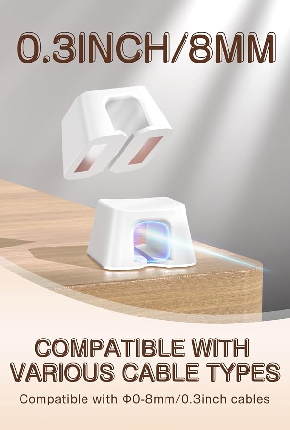 Maveek Magnetic Cable Clips, 5 Pack Square Cord Organizer - Image 3