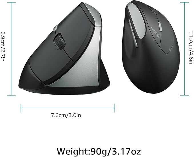 Rapoo EV250 Silent Vertical Ergonomic Mouse, 2.4G Wireless Optical Mouse - Image 9