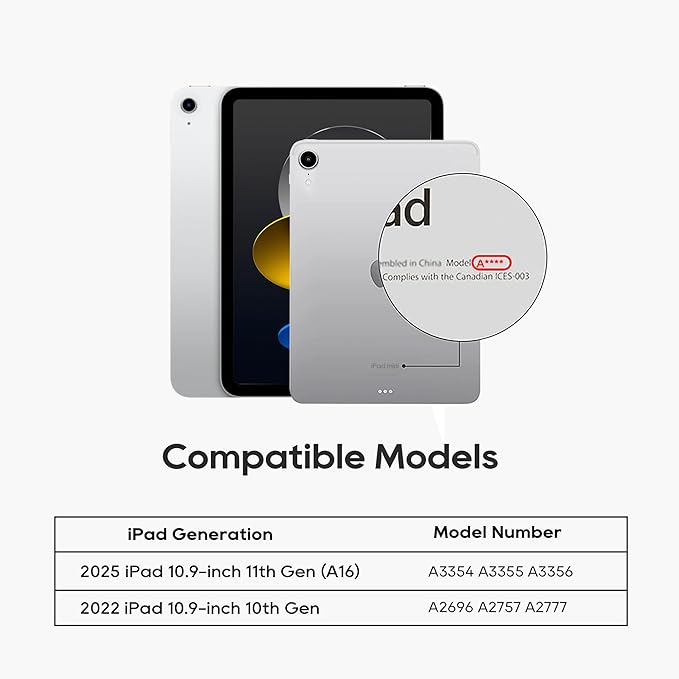 Detachable Keyboard Case for Apple iPad 11th Gen 2025 & iPad 10th Generation: - Image 5
