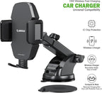 Car Phone Holder &15W Wireless Fast Charger, Auto-Clamp Qi Charging Mount - Image 7