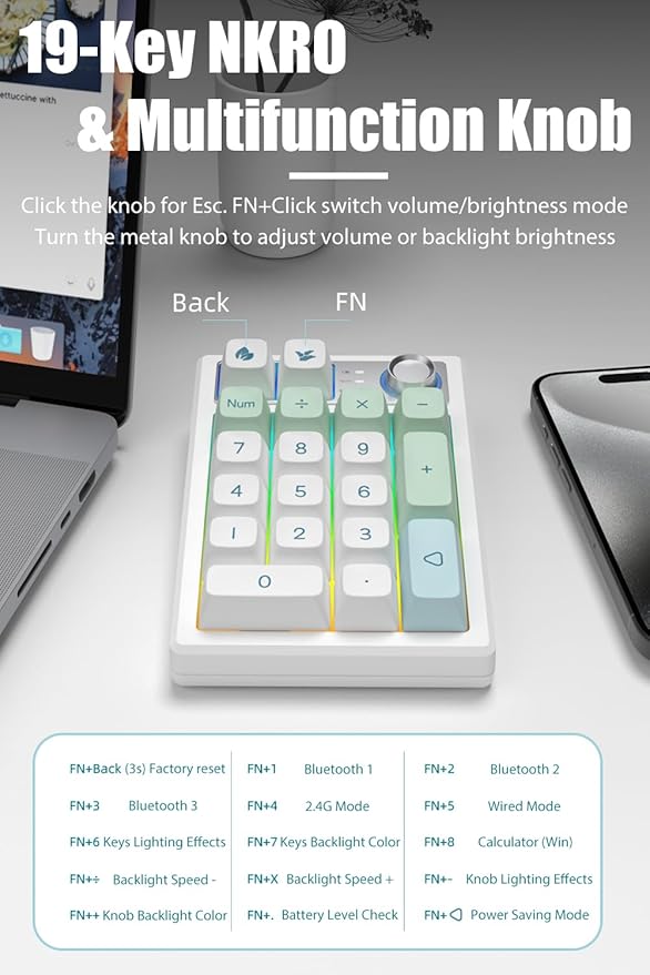 Gasket Creamy Mechanical Numpad Programmable Macro Keypad Wireless - Image 6