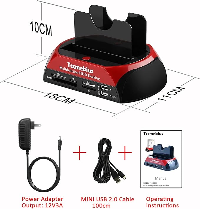Hard Drive Docking Station, TCC-S862-US USB 2.0 to 2.5 3.5 Inch SATA IDE Dual - Image 7