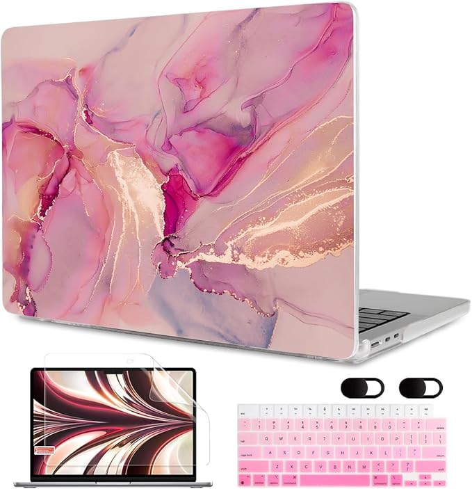 MEEgoodo Case for MacBook Air M4/M3/M2 13.6 inch 2025 2024 2022, Fit Model by MEEgoodo
