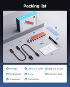 ORICO M.2 NVMe SSD Enclosure, USB 3.2 Gen 2, Transparent External Solid State - Image 7