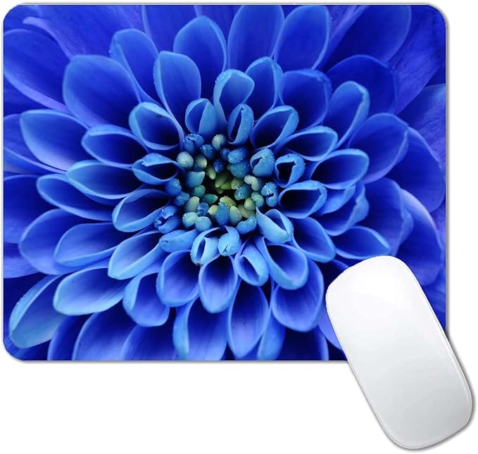 Blue Flower Mouse Pad, Cute Floral Mouse pad, Custom Small Mouse Pads by CANFLASHION